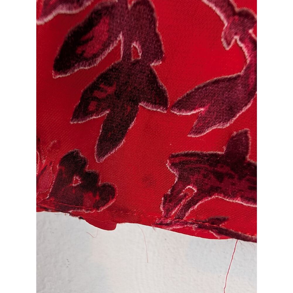 Alice + Olivia Kinsley Top Halter Silk Velvet Whimsigoth Fairy Grunge Red Size S - Picture 8 of 13